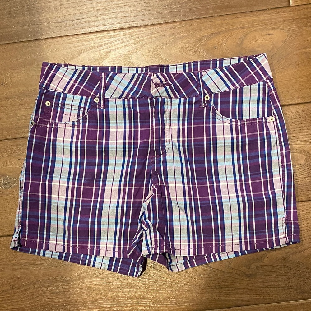 Faded Glory Purple Plaid Women's Shorts size 10